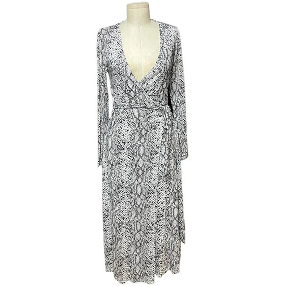 Good American The Runaround Wrap Dress Python Print‎ Size 2 / Medium - Picture 2 of 13